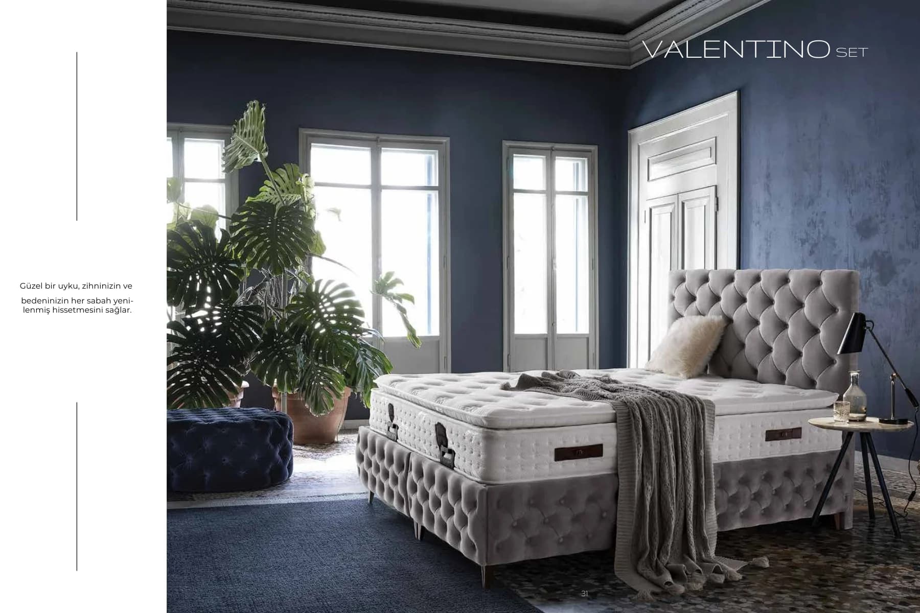 Valentino Yatak + Baza + Başlık 150*200