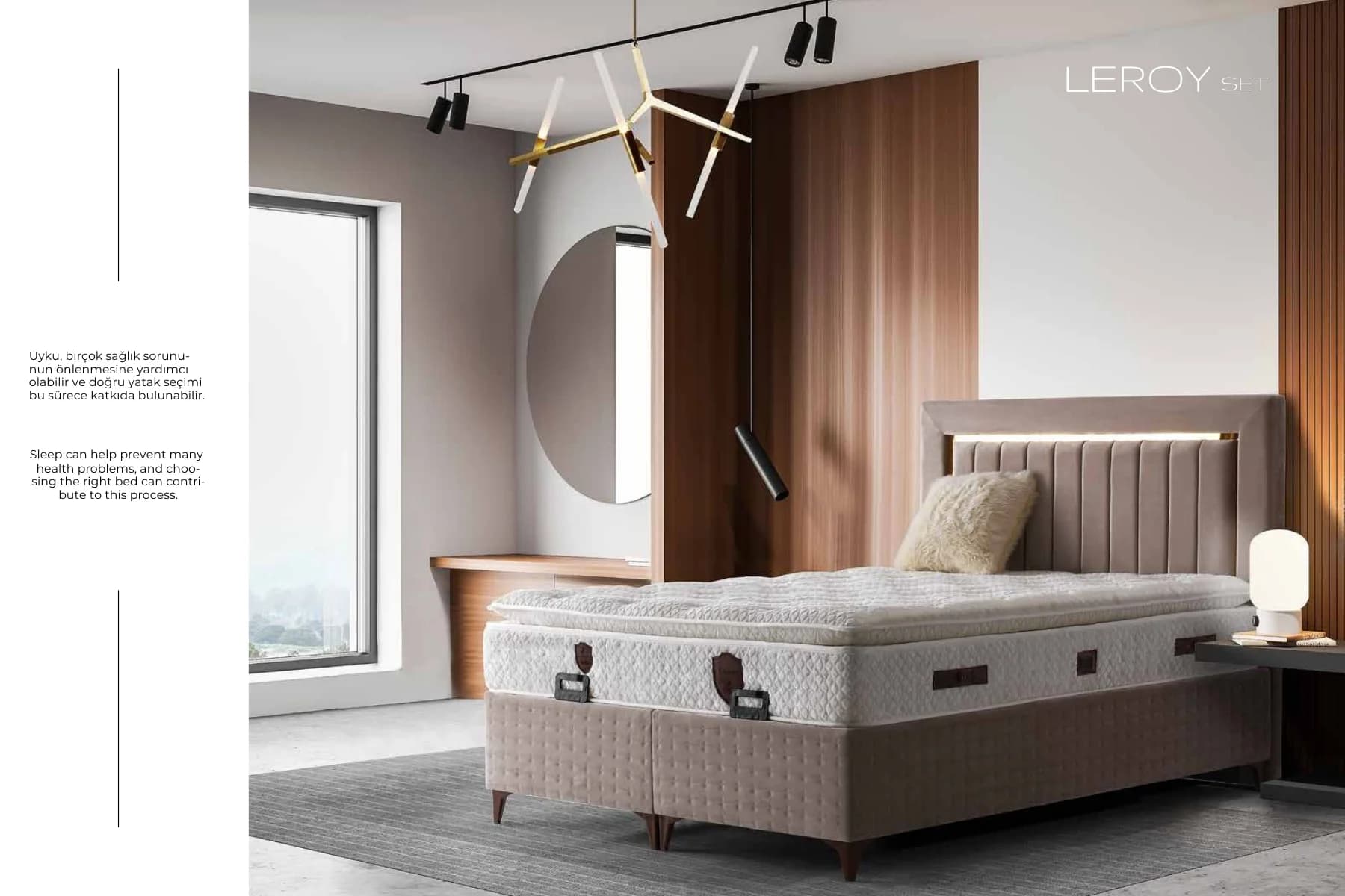 Leroy Yatak + Baza + Başlık 150*200