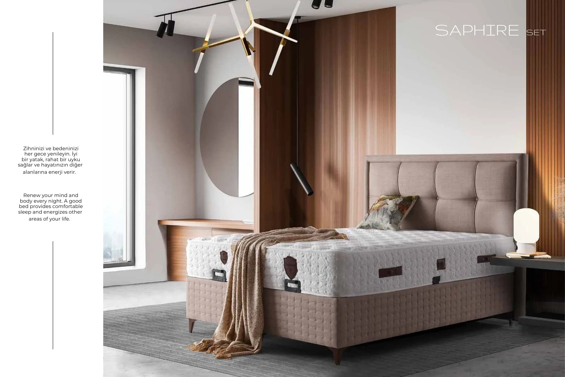 Saphire Yatak + Baza + Başlık 150*200