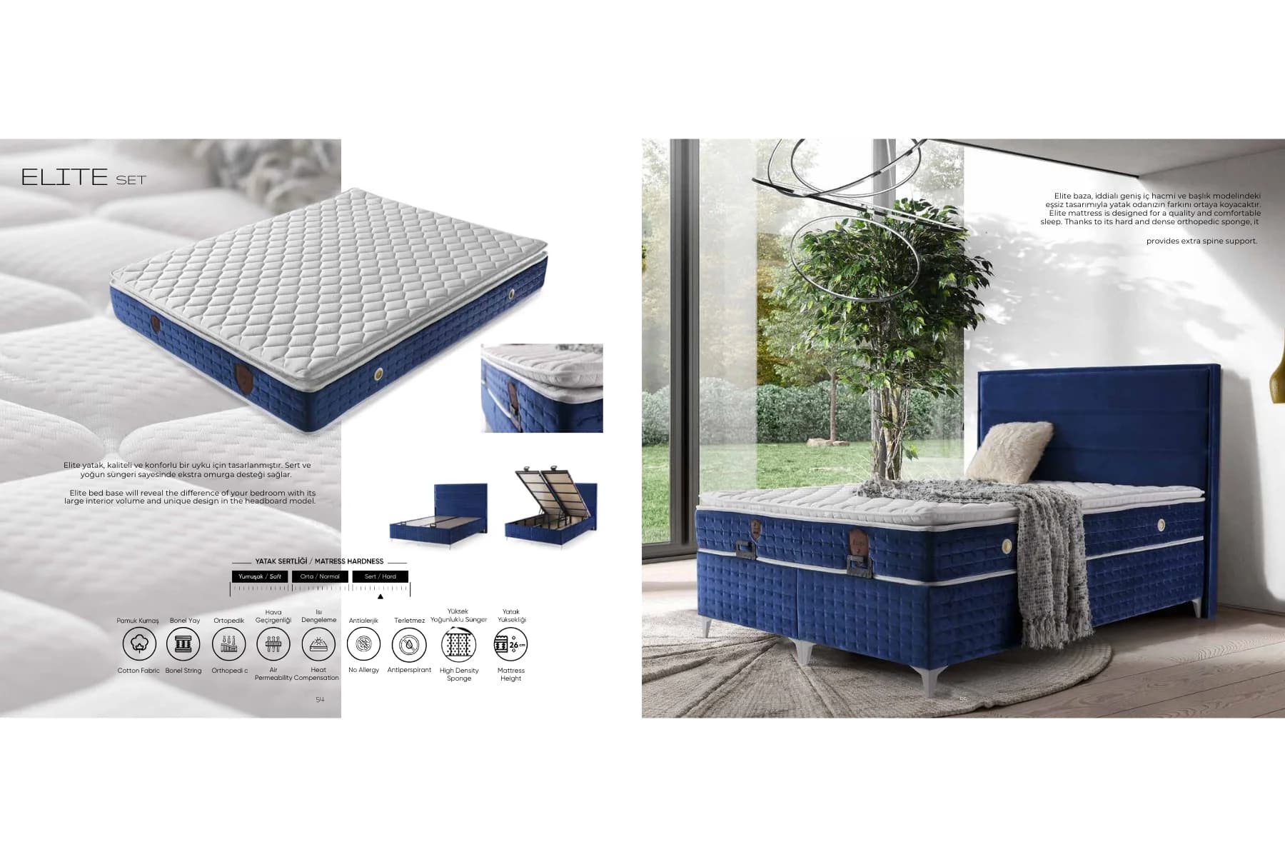 EliteYatak + Baza + Başlık 150*200
